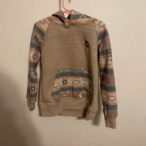 Kid's Beige Patterned hoodie